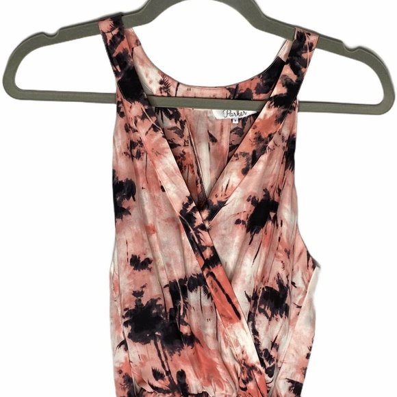 Parker Kita Silk Abstract Palm Tie Dye Mini Dress - Picture 3 of 6